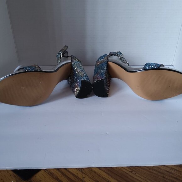 STEVE MADDEN MULTI COLOR GLITTER SANDALS - Picture 2 of 4